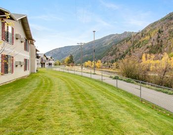 Walking path along clark fork river